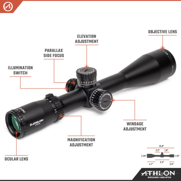 Athlon Optics Ares BTR GEN2 4.5-27x50 Direct Dial, Side Focus, 30mm, FFP, APLR3, IR - MOA - Image 3