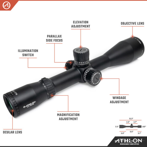 Athlon Optics Ares ETR 4.5-30x56, Direct Dial, Side Focus, 34mm, FFP, APLR5 IR - MOA - Image 3