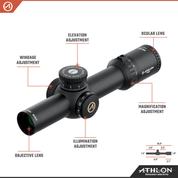 Athlon Optics Ares ETR 1-10x24 Riflescope ATMR3 FFP IR MIL Reticle - Image 3