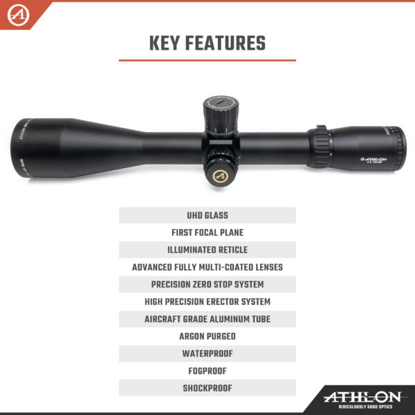 Athlon Optics Ares ETR 4.5-30x56 Direct Dial, Side Focus, 34mm, FFP, APRS6 IR MIL  Matte Finish - Image 2