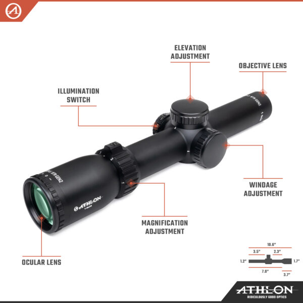 Athlon Optics Midas BTR GEN2 1-6x24, 30mm, ATSR4 SFP IR Reticle - Image 3