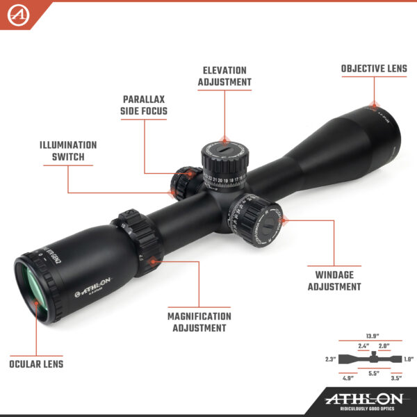 Athlon Optics Midas BTR GEN2 4.5-27x50, 30mm, AHMR SFP IR MOA Reticle - Image 3