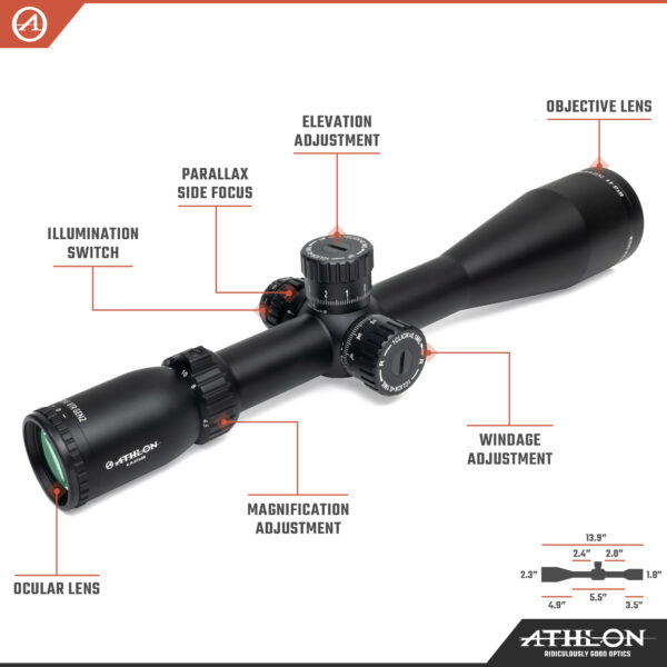 Athlon Optics Midas BTR GEN2 4.5-27x50, 30mm, APRS4 SFP IR MIL Reticle - Image 3