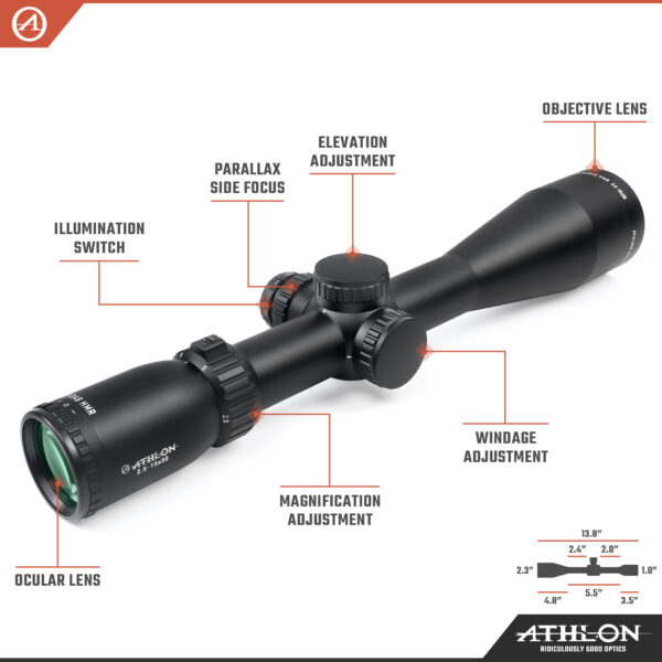 Athlon Optics Midas HMR 2.5-15x50, Capped, Side Focus, 30mm, SFP, IR BDC 600A - Image 3