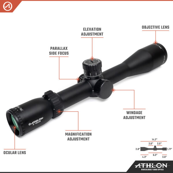Athlon Optics Midas TAC 4-16x44, Direct Dial, Side Focus, 30mm, APRS2 FFP MIL Reticle - Image 3