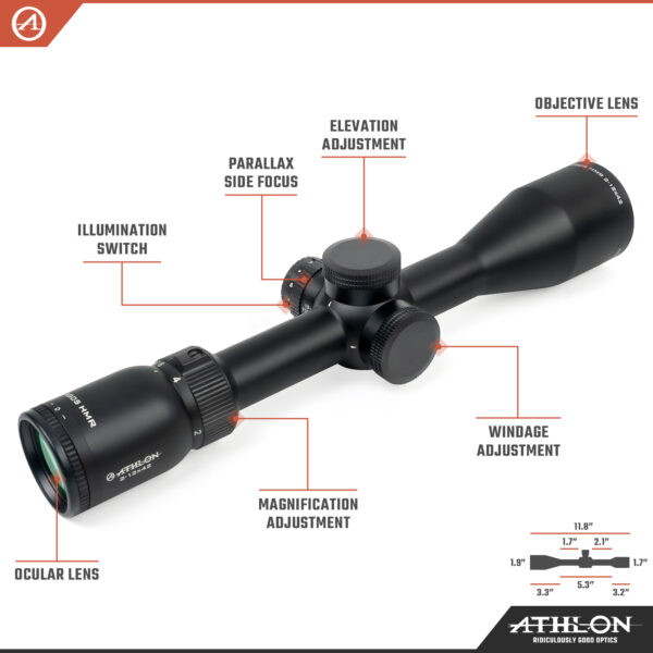 Athlon Optics Argos HMR 2-12x42 AHMC SFP IR Reticle - Image 3
