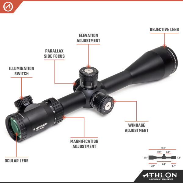 Athlon Optics Argos BTR GEN 2  8-34X56, Direct Dial, Side Focus, 30mm, FFP, APMR IR - MIL - Image 3