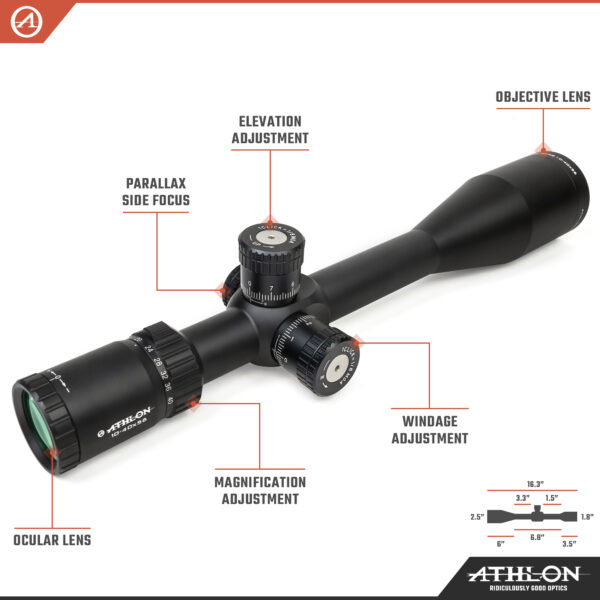 Athlon Optics Argos BTR GEN 2  10-40X56, Direct Dial, Side Focus, 30mm, SFP, BLR - MOA - Image 3