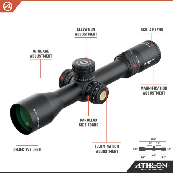 Athlon Optics Helos BTR GEN2 2-12x42 Riflescope AHMR2 FFP IR MIL Reticle - Image 3