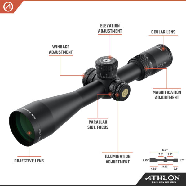 Athlon Optics Helos BTR GEN2 4-20x50 Riflescope APRS6 FFP IR MIL Reticle - Image 3