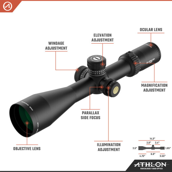 Athlon Optics Helos BTR GEN2 6-24x56 Riflescope APLR6 FFP IR MOA Reticle - Image 3