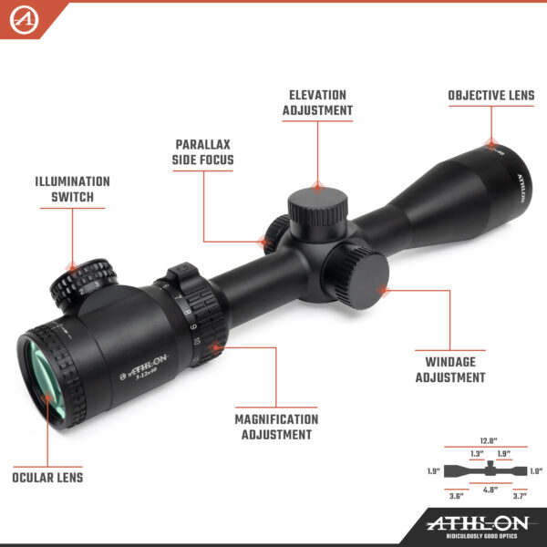 Talos 3-12x40 BDC 250 Shotgun IR MOA Reticle - Image 3