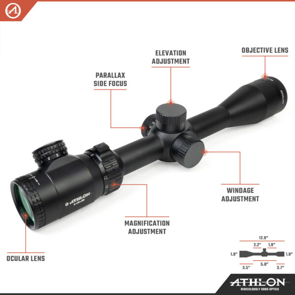 Athlon Optics Talos 4-16x40, Capped , Side Focus, 1 inch, SFP, BDC 600 IR - Image 3