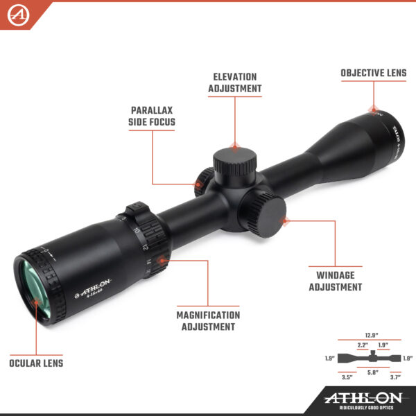 Athlon Optics Talos 4-16x40, Capped , Side Focus, 1 inch, SFP, Mil-Dot - Image 3