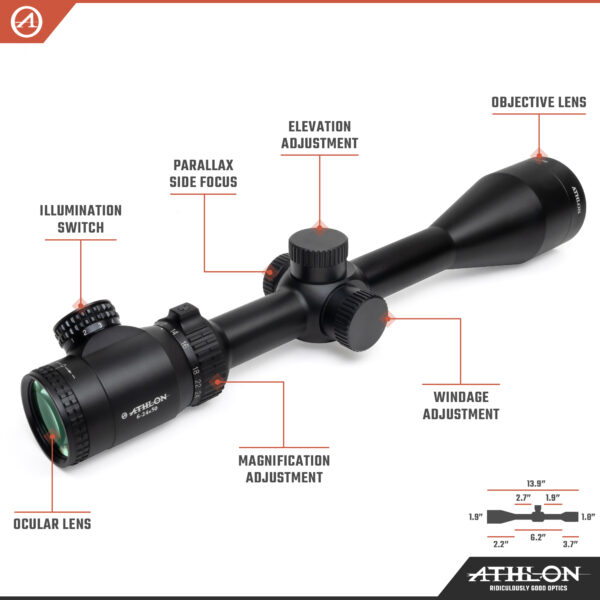 Athlon Optics Talos 6-24x50 , Capped , Side Focus, 1 inch, SFP, ATMR1 SFP IR - MIL - Image 3