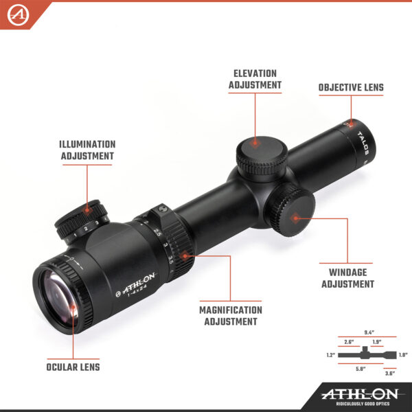 Athlon Optics Talos BTR GEN2 1-4x24 ATMR6 SFP IR MOA - Image 3
