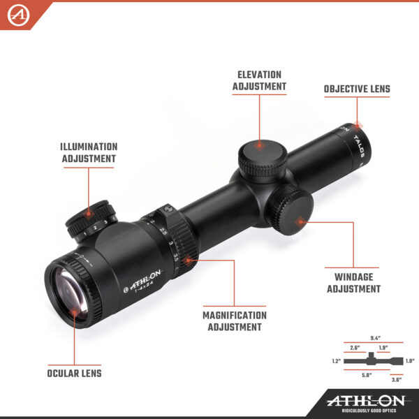 Athlon Optics Talos BTR GEN2 1-4x24 AHSR14 SFP IR MIL Reticle - Image 3