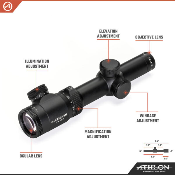 Athlon Optics Talos BTR GEN2 1-4x24 ATMR7 SFP IR MIL Reticle - Image 3