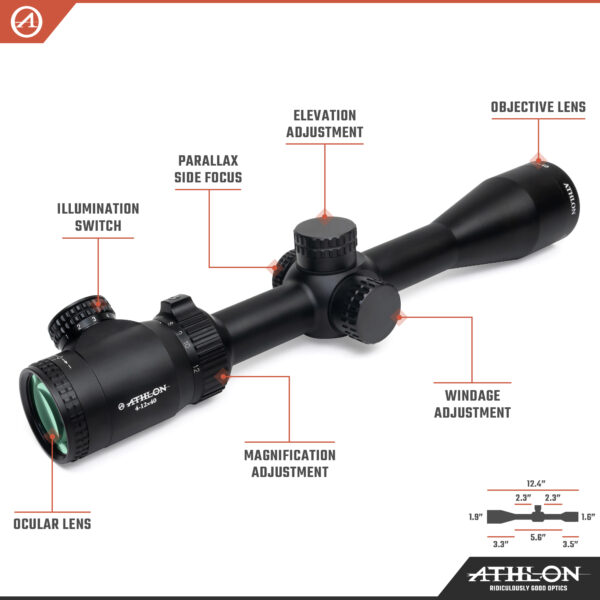 Athlon Optics Neos 4-12x40, Capped , Side Focus, 1 inch, SFP, BDC  500 IR - Image 3