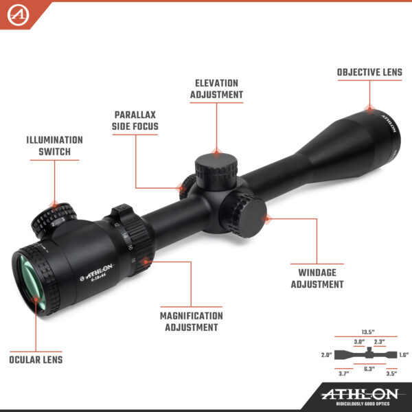 Athlon Optics Neos 6-18x44 , Capped , Side Focus, 1 inch, SFP, BDC 500 IR - Image 3
